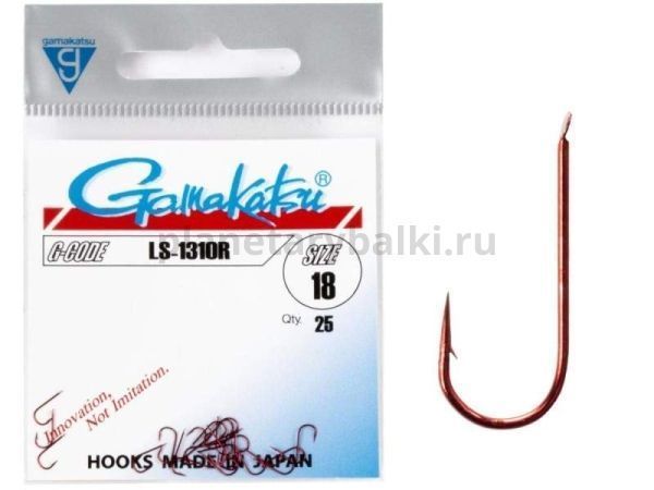 Крючки Gamakatsu LS-1310R HOOKS RED разм. 18 25шт.