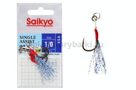 Крючки Saikyo SSA SINGLE ASSIST  №1/0, 4шт