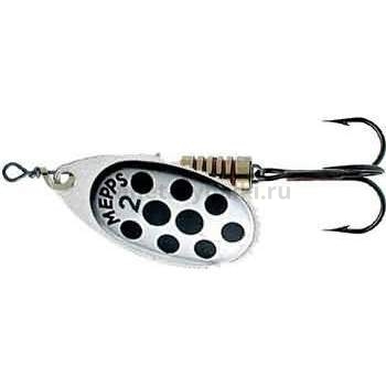 Блесна вращающаяся Mepps AGLIA PTS №2, 4,5гр., цвет SILVER/Black dots