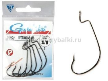 Крючки офсетные Gamakatsu Worm 314 HOOKS №4/0, 6шт.