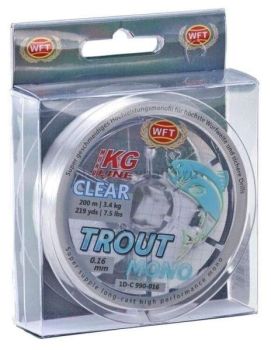Леска монофильная WFT KG TROUT MONO Clear 200м, 0,16мм, 3,4кг