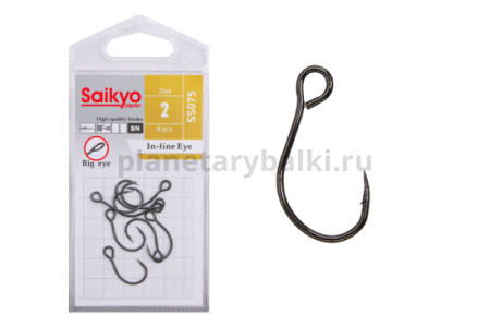 Крючки Saikyo SS075-BN IN-LINE EYE №2, 8шт.