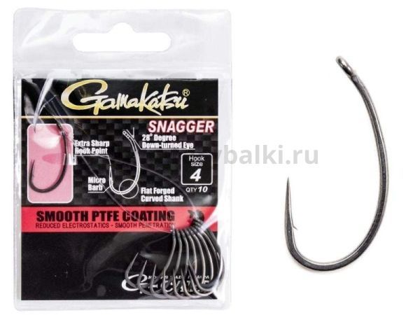 Крючки Gamakatsu G-Carp SNAGGER HOOKS разм. 04 10шт.