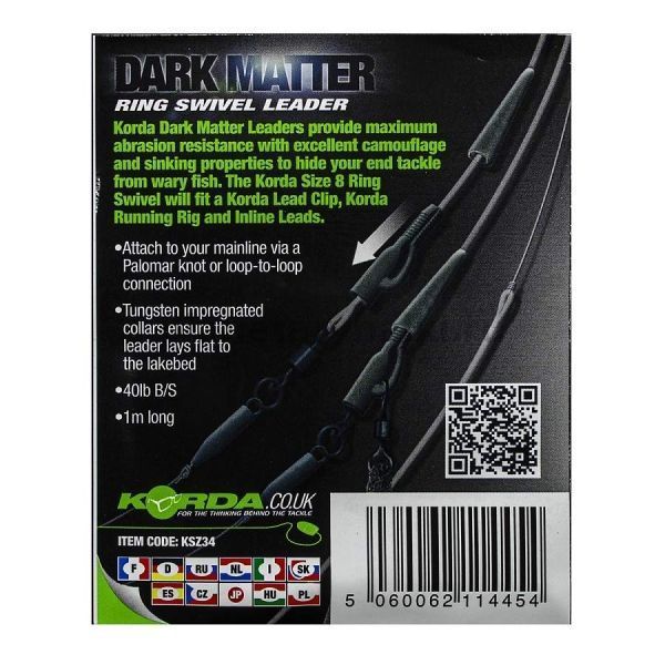 Монтаж готовый KORDA Dark Matter Leader №8 Ring Swivel Clear 40lb, 1м для рыбалки, Монтаж готовый KORDA Dark Matter Leader №8 Ring Swivel Clear 40lb, 1м отзывы, Монтаж готовый KORDA Dark Matter Leader №8 Ring Swivel Clear 40lb, 1м купить, Монтаж готовый KORDA Dark Matter Leader №8 Ring Swivel Clear 40lb, 1м купить в интернет магазине, Монтаж готовый KORDA Dark Matter Leader №8 Ring Swivel Clear 40lb, 1м выбрать, Монтаж готовый KORDA Dark Matter Leader №8 Ring Swivel Clear 40lb, 1м обзор, Монтаж готовый KORDA Dark Matter Leader №8 Ring Swivel Clear 40lb, 1м купить в розничном магазине