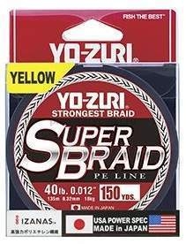 Плетеный шнур Yo-Zuri PE Super Braid 135м, 0,15мм, 10lbs Yellow
