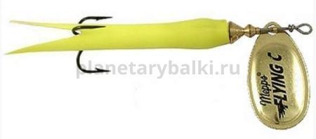 Блесна вращающаяся MEPPS Aglia Flying №2, 15гр., цвет OR/chartreuse