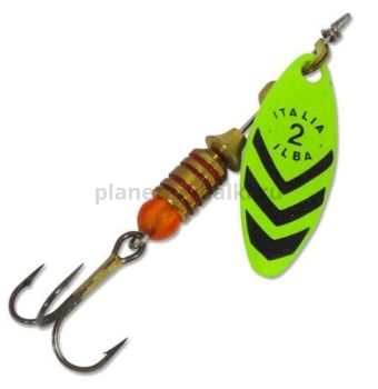 Блесна вращающаяся ILBA LUNGO fluo d/st №5, 19гр., цвет fluorlemon