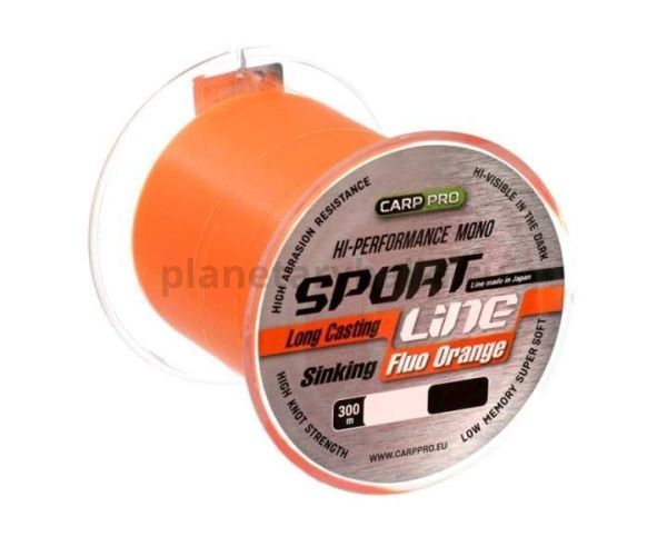Леска CARP PRO Sport Line Fluo Orange 300м, 0,235мм, 3,8кг
