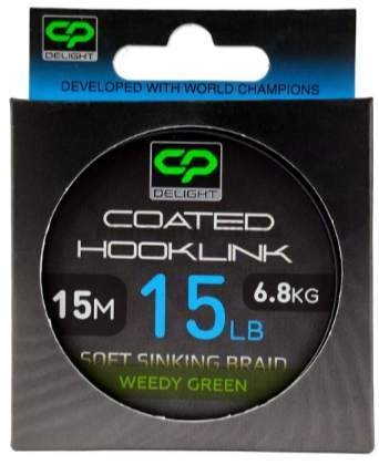 Поводковый материал в оболочке CARP PRO Delight Sinking Hooklink зеленый 15м, 6,8кг, 15lb 