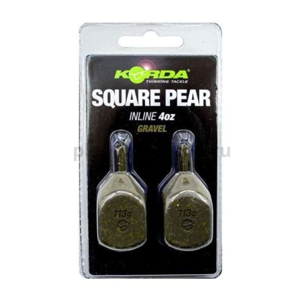 KORDA Грузило Square Pear Inline Blister Gravel 4,0oz 112г
