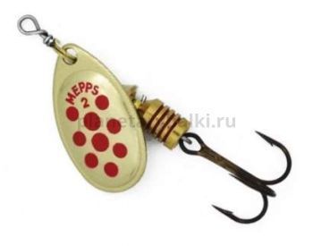 Блесна вращающаяся MEPPS Aglia Decoree Points Rouges №1, 3,5гр., цвет OR/красные точки