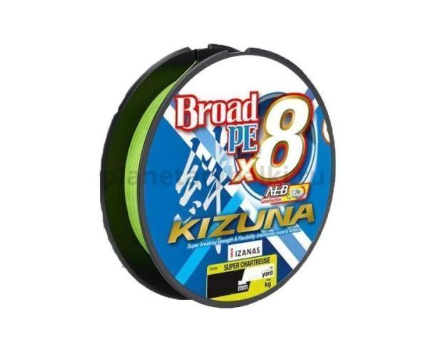 Шнур OWNER Kizuna X8 Broad PE сhartreuse 275м, 0,42мм, 40кг