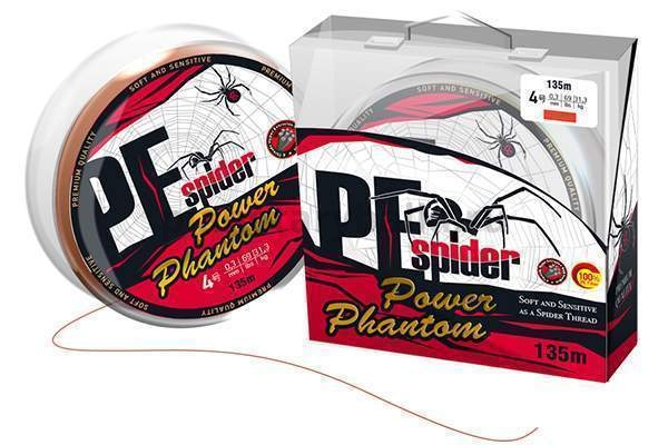 Плетеный шнур Power Phantom 8x PE Spider 135м, 0,25мм, 21,3кг, #2,5 оранжевый