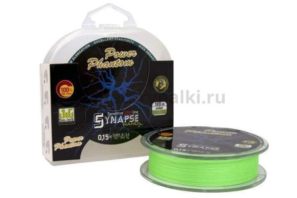 Плетеный шнур Power Phantom Synapse NANO PE 100м, 0,10мм, 5,1кг, #0,4 флуоресцентный зеленый