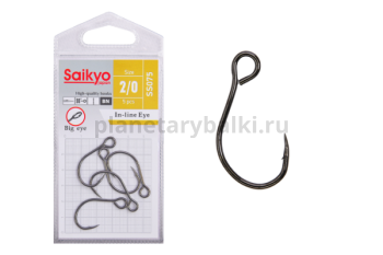 Крючки Saikyo SS075-BN IN-LINE EYE №2/0, 5шт.