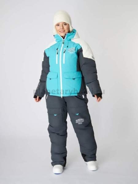 Костюм зимний Alaskan Vanda женский, размер M бел/голуб/сер (куртка+полукомбинезон)