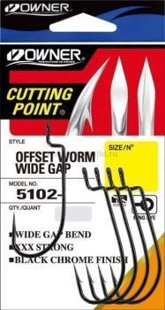 Крючок OWNER Offset Shank Wide Gap BC №1/0, 6шт.