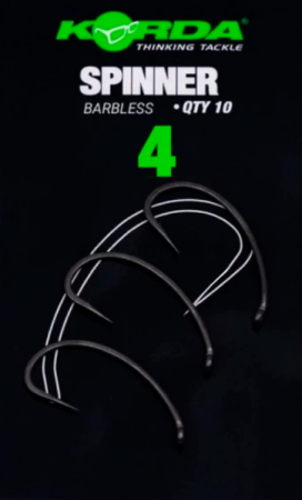 Крючок KORDA Spinner B PTFE без бородки №4, 10шт.