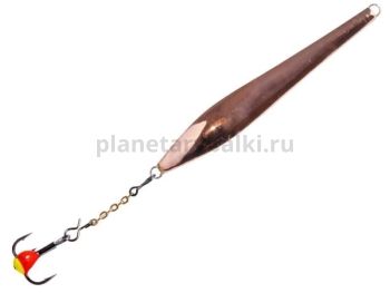 Блесна вертикальная Lucky John DOUBLE BLADE с цепочкой и тройником 45мм, 3,7гр., цвет CS блистер