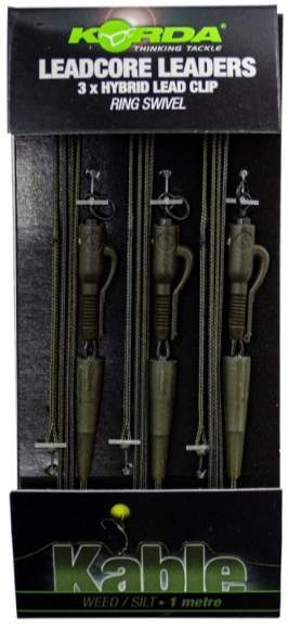 KORDA Монтаж готовый Leadcore Leader Lead Clip Weed Silt 3шт