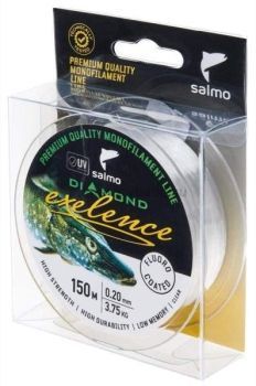 Леска монофильная Salmo Diamond EXELENCE FLUORO COATED Clear 150м, 0,20мм, 3,75кг