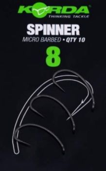 Крючки KORDA Spinner PTFE с бородкой №8, 10шт.
