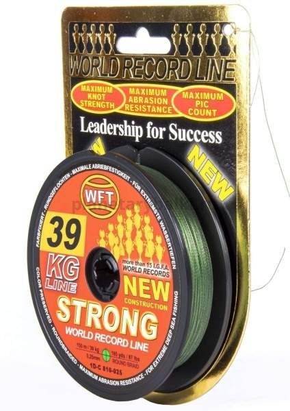 Шнур плетёный WFT KG STRONG Green 150м, 0,25мм, 39кг