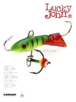 Балансир Lucky John CLASSIC 3 с тройником 30мм, 5гр., 36RT блистер