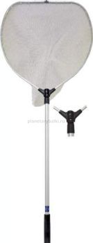 Подсачник лодочный Волжанка телескопический, алюминиевый 2.4м, леска