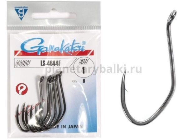 Крючки Gamakatsu LS-4644F HOOKS BLACK разм. 01 6шт.