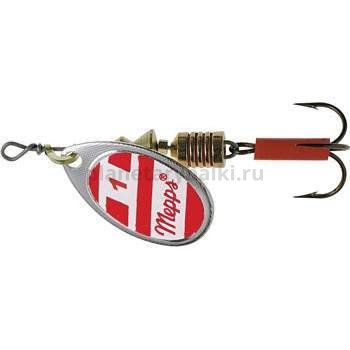 Блесна вращающаяся Mepps AGLIA White/Red №1, 3,5гр., цвет SILVER