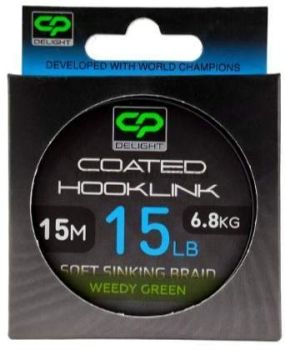 Поводковый материал в оболочке CARP PRO Delight Sinking Hooklink зеленый 15м, 6,8кг, 15lb 
