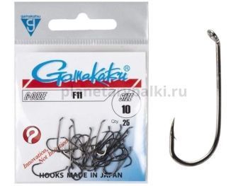 Крючки Gamakatsu F11 HOOKS BLACK разм. 10 25шт.