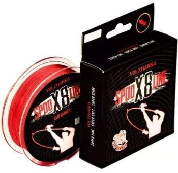 Леска плетеная VOLZHANKA Carp Hammer Spod Line X8 300м, 0.20мм, 9кг, 20LB цв. красный