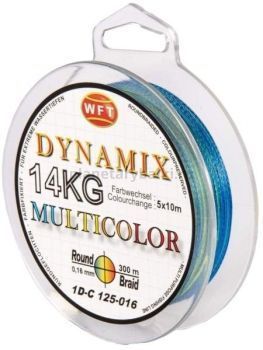Шнур плетёный WFT KG ROUND DYNAMIX Multicolor 300м, 0,16мм, 14кг