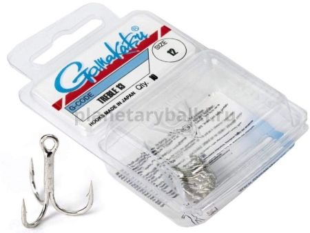 Крючки-тройники Gamakatsu 13N TREBLE HOOKS NICKEL №12, 10шт.