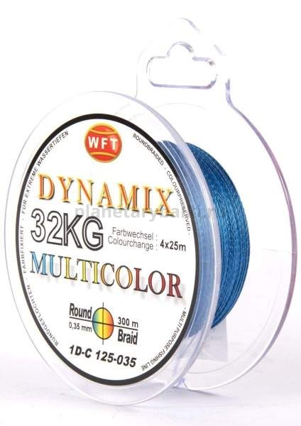 Шнур плетёный WFT KG ROUND DYNAMIX Multicolor 300м, 0,35мм, 32кг