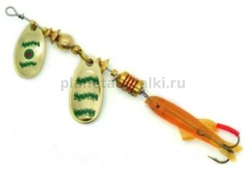 Блесна вращающаяся MEPPS Tandem Perche цвет gold/green блистер