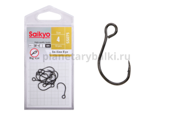Крючки Saikyo SS075-BN IN-LINE EYE №4, 10шт.