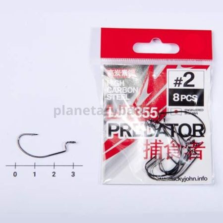 Крючки офсетные Lucky John PREDATOR LJH355 №2, 8шт.