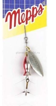 Блесна вращающаяся MEPPS Aglia Long Heavy №1, 8гр., цвет AG-AG/red