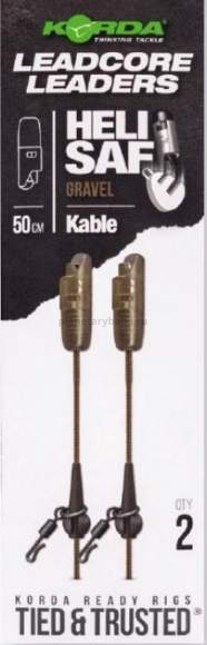 Лидкор KORDA Kable Leadcore Leader Heli Safe Gravel 50см, 2шт. 