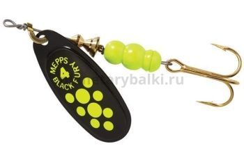 Блесна вращающаяся Mepps BLACK FURY 4, 8гр., цвет Black/Chartreuse