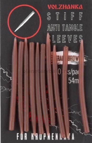 Конус для поводка "Volzhanka Semi Stiff Anti Tangle Sleeves Trans Brown 54мм, 10шт.