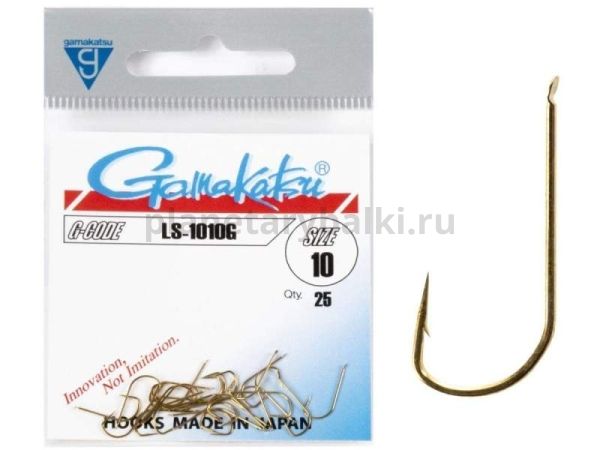 Крючки Gamakatsu LS-1010G HOOKS GOLD разм. 10 25шт.