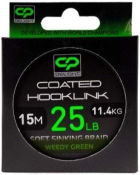 Поводковый материал в оболочке CARP PRO Delight Sinking Hooklink зеленый 15м, 11,4кг, 25lb 