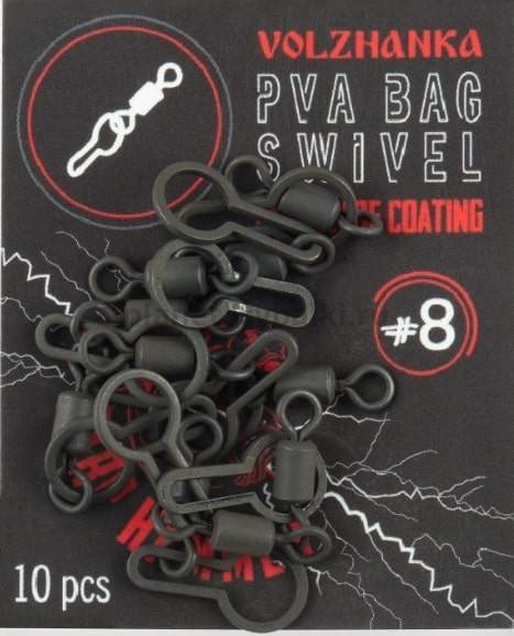 Вертлюги с застежкой для Volzhanka Carp Hammer PVA Bag Swivel №8, 10шт.