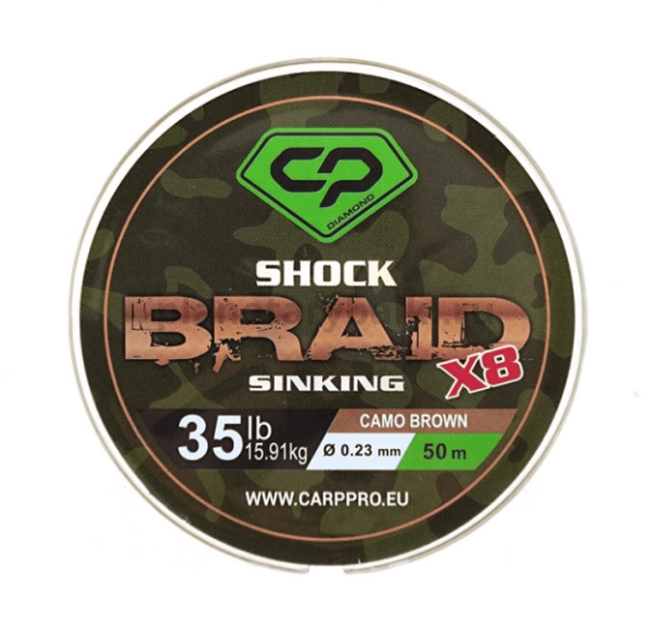 Шок-лидер CARP PRO Diamond Shock Braid PE X8 коричневый 35lb, 50м, 0,23мм для рыбалки, Шок-лидер CARP PRO Diamond Shock Braid PE X8 коричневый 35lb, 50м, 0,23мм отзывы, Шок-лидер CARP PRO Diamond Shock Braid PE X8 коричневый 35lb, 50м, 0,23мм купить, Шок-лидер CARP PRO Diamond Shock Braid PE X8 коричневый 35lb, 50м, 0,23мм купить в интернет магазине, Шок-лидер CARP PRO Diamond Shock Braid PE X8 коричневый 35lb, 50м, 0,23мм выбрать, Шок-лидер CARP PRO Diamond Shock Braid PE X8 коричневый 35lb, 50м, 0,23мм обзор, Шок-лидер CARP PRO Diamond Shock Braid PE X8 коричневый 35lb, 50м, 0,23мм купить в розничном магазине
