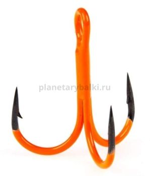 Крючки-тройники Lucky John Orange UV LJH201 №K02, 5шт.