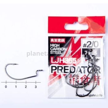 Крючки офсетные Lucky John PREDATOR LJH355 №2/0, 7шт.